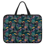 Exotic Tropical Toucan Pattern Print Laptop Sleeve With Handle