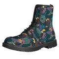 Exotic Tropical Toucan Pattern Print Lace-Up Boots