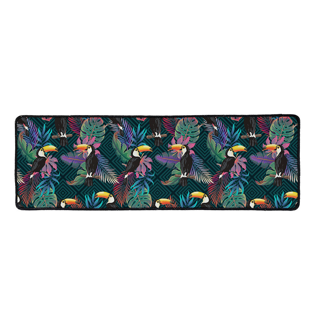 Exotic Tropical Toucan Pattern Print Long Kitchen Mat