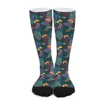 Exotic Tropical Toucan Pattern Print Long Socks