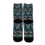 Exotic Tropical Toucan Pattern Print Long Socks