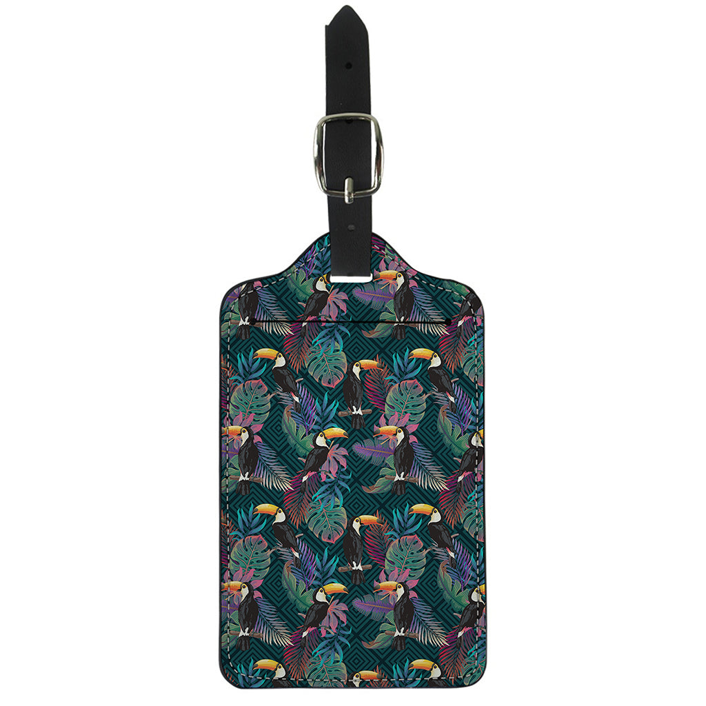Exotic Tropical Toucan Pattern Print Luggage Tag