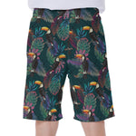 Exotic Tropical Toucan Pattern Print Men's Beach Shorts