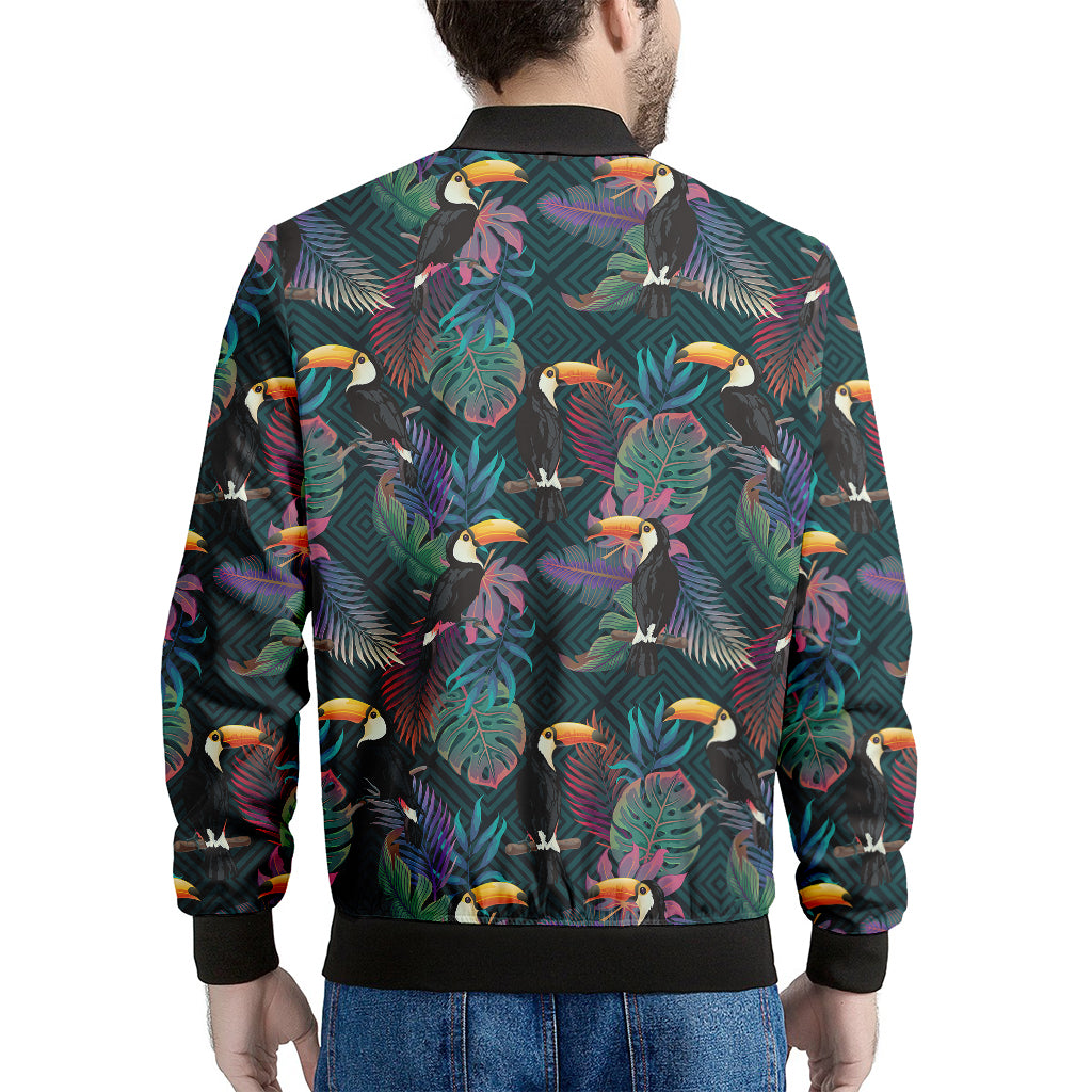 Exotic Tropical Toucan Pattern Print Men's Bomber Jacket