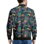 Exotic Tropical Toucan Pattern Print Men's Bomber Jacket