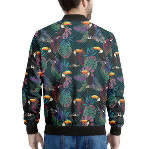 Exotic Tropical Toucan Pattern Print Men's Bomber Jacket