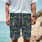 Exotic Tropical Toucan Pattern Print Men's Cargo Shorts