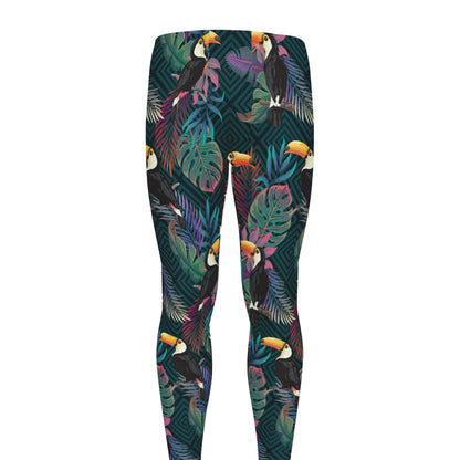 Exotic Tropical Toucan Pattern Print Men's leggings