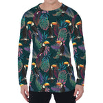 Exotic Tropical Toucan Pattern Print Men's Long Sleeve T-Shirt