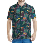 Exotic Tropical Toucan Pattern Print Men's Polo Shirt