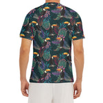 Exotic Tropical Toucan Pattern Print Men's Short Sleeve Rash Guard