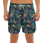 Exotic Tropical Toucan Pattern Print Men's Split Running Shorts