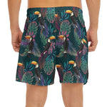 Exotic Tropical Toucan Pattern Print Men's Split Running Shorts