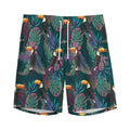 Exotic Tropical Toucan Pattern Print Men's Athletic Shorts