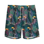 Exotic Tropical Toucan Pattern Print Men's Sports Shorts