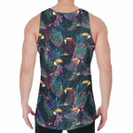 Exotic Tropical Toucan Pattern Print Men's Velvet Tank Top