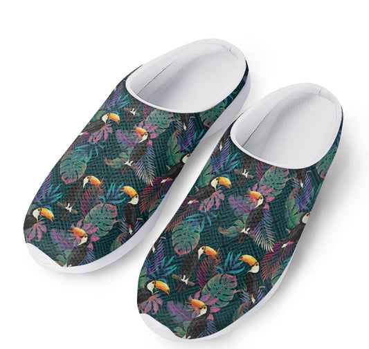 Exotic Tropical Toucan Pattern Print Mesh Casual Shoes