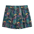 Exotic Tropical Toucan Pattern Print Mesh Shorts