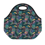 Exotic Tropical Toucan Pattern Print Neoprene Lunch Bag