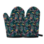 Exotic Tropical Toucan Pattern Print Oven Mitts