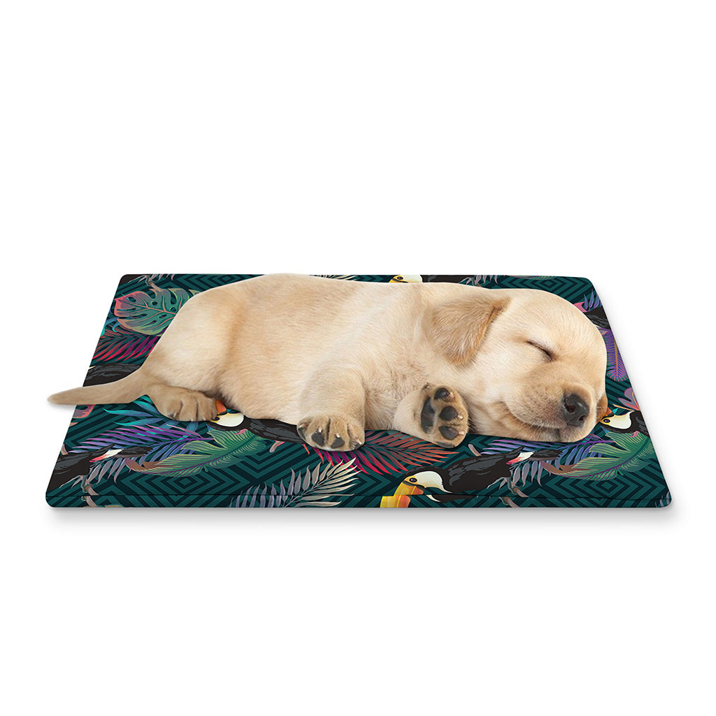 Exotic Tropical Toucan Pattern Print Pet Cooling Mat Cover
