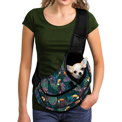 Exotic Tropical Toucan Pattern Print Pet Sling Carrier