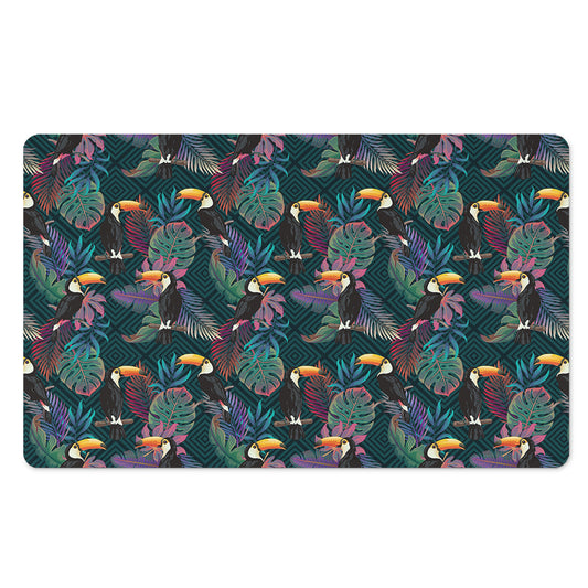 Exotic Tropical Toucan Pattern Print Polyester Doormat
