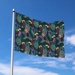 Exotic Tropical Toucan Pattern Print Polyester Flag