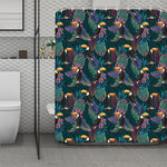 Exotic Tropical Toucan Pattern Print Polyester Shower Curtain