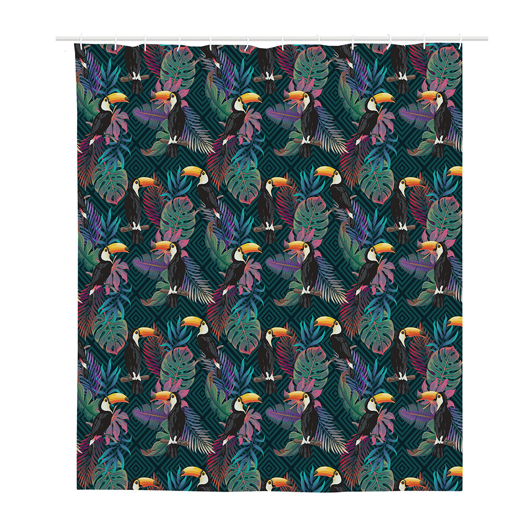 Exotic Tropical Toucan Pattern Print Polyester Shower Curtain