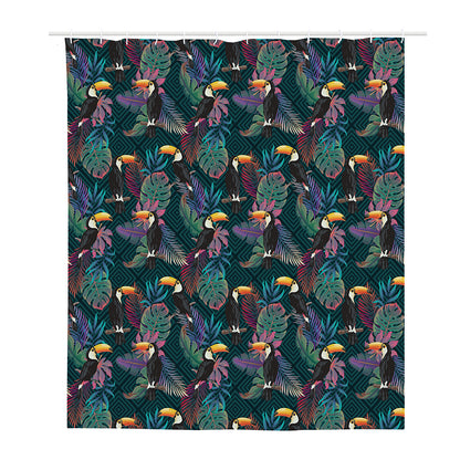 Exotic Tropical Toucan Pattern Print Polyester Shower Curtain