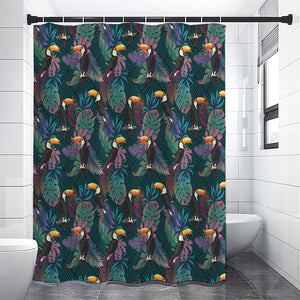 Exotic Tropical Toucan Pattern Print Premium Shower Curtain