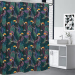 Exotic Tropical Toucan Pattern Print Premium Shower Curtain