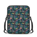 Exotic Tropical Toucan Pattern Print Rectangular Crossbody Bag
