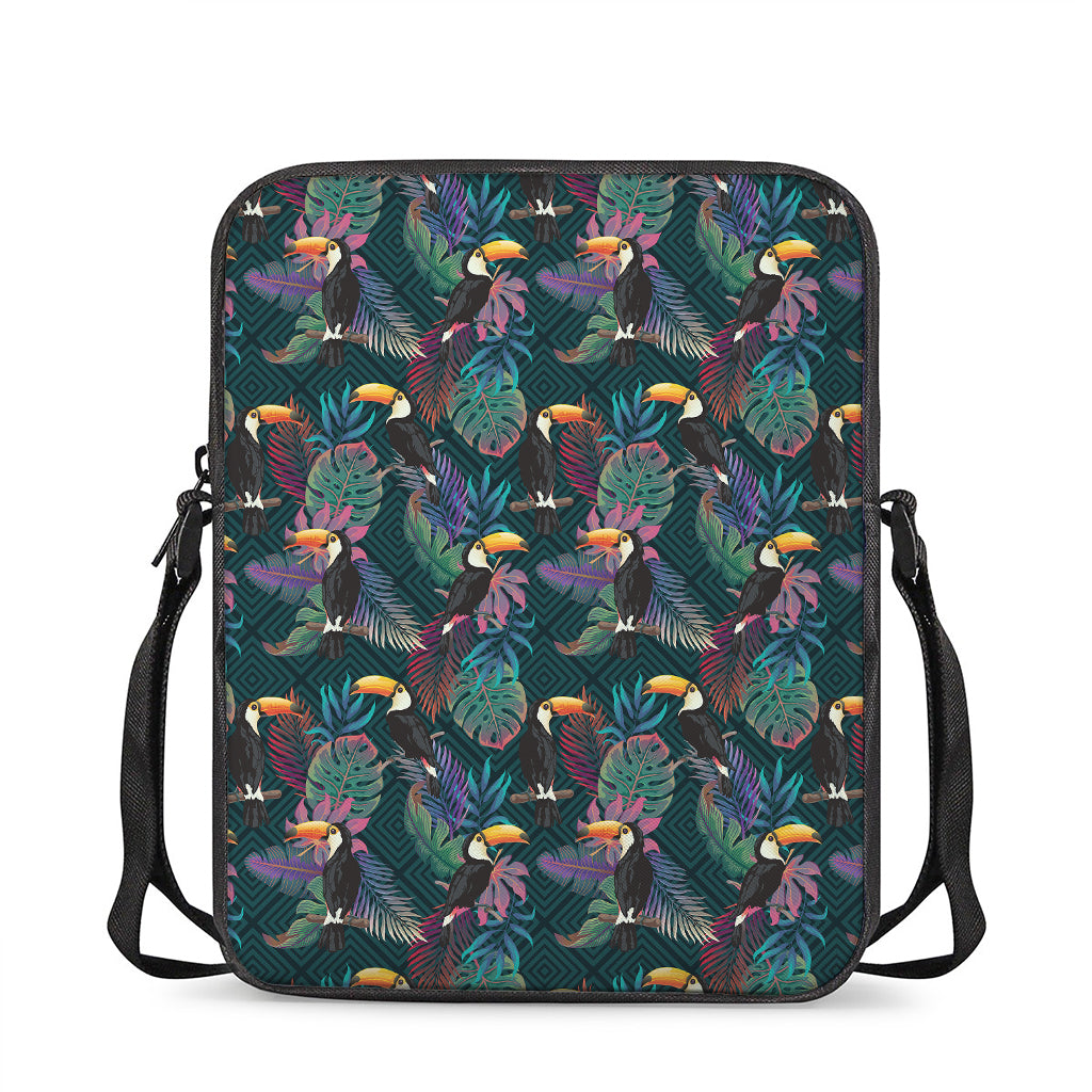 Exotic Tropical Toucan Pattern Print Rectangular Crossbody Bag