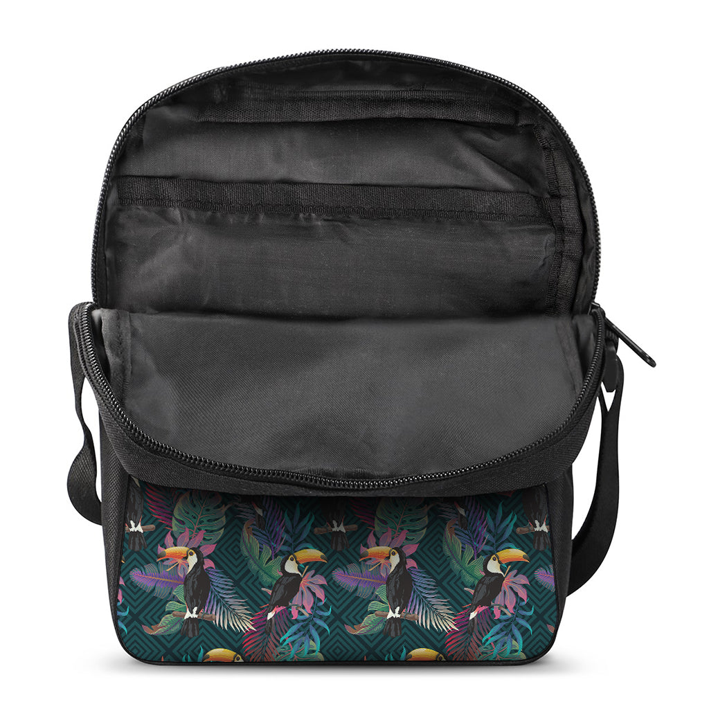 Exotic Tropical Toucan Pattern Print Rectangular Crossbody Bag