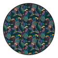 Exotic Tropical Toucan Pattern Print Round Floor Mat