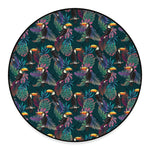 Exotic Tropical Toucan Pattern Print Round Floor Mat