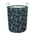 Exotic Tropical Toucan Pattern Print Round Laundry Basket
