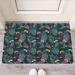 Exotic Tropical Toucan Pattern Print Rubber Doormat