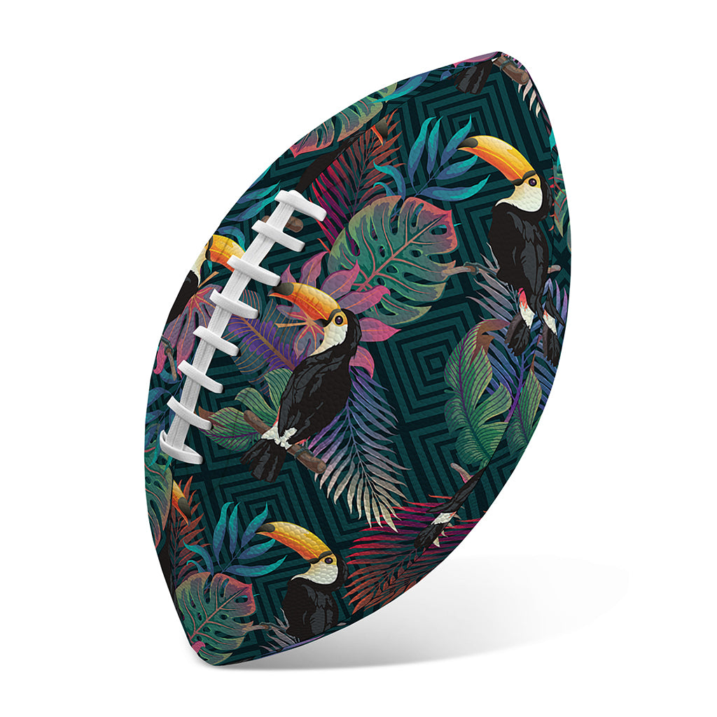 Exotic Tropical Toucan Pattern Print Rugby Ball