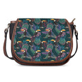 Exotic Tropical Toucan Pattern Print Saddle Bag