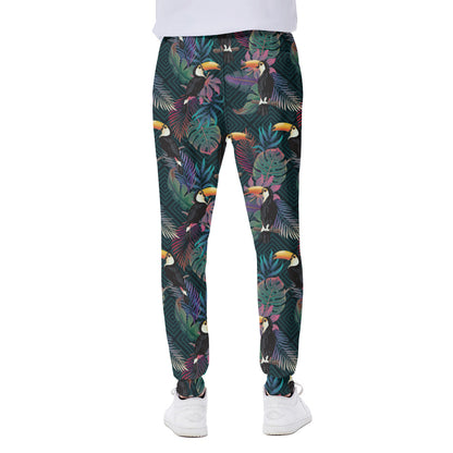 Exotic Tropical Toucan Pattern Print Scuba Joggers
