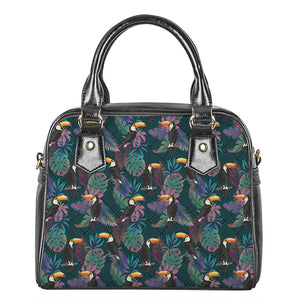 Exotic Tropical Toucan Pattern Print Shoulder Handbag