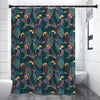 Exotic Tropical Toucan Pattern Print Shower Curtain