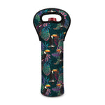 Exotic Tropical Toucan Pattern Print Single Neoprene Wine Tote