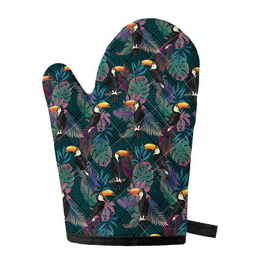 Exotic Tropical Toucan Pattern Print Single Oven Mitt