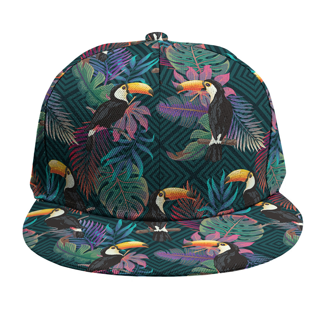 Exotic Tropical Toucan Pattern Print Snapback Cap