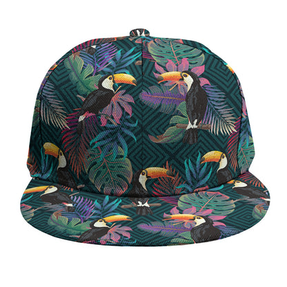 Exotic Tropical Toucan Pattern Print Snapback Cap