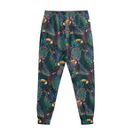 Exotic Tropical Toucan Pattern Print Sweatpants